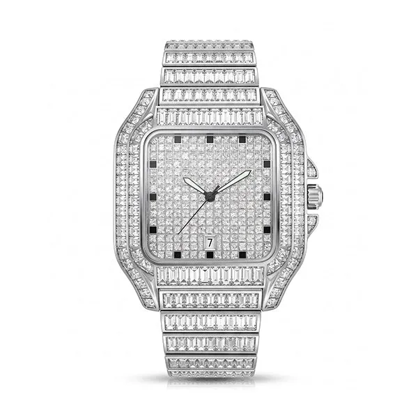 Baguette-cut stone setting on a bracelet, shown clean with crisp facet edges