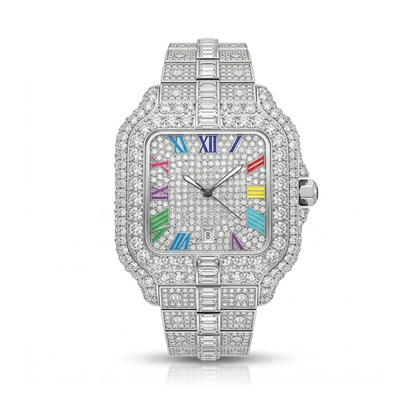 Multicolored stone-set bezel photographed clean and dry after polishing